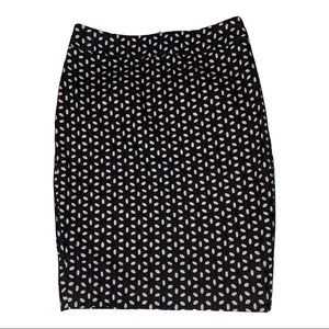 LOFT women's Black and Tan cutout Aline skirt size 0